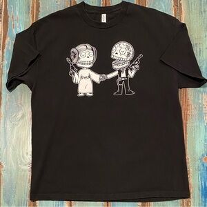 Princess Leia Han Solo Day Of The Dead T Shirt Skulls Star Wars Black Sz XL